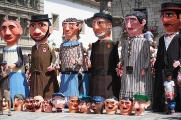 Romaria em honra da Nossa Senhora da Agonia tradicional festival in Viana do Castelo with colorful costumes and religious procession