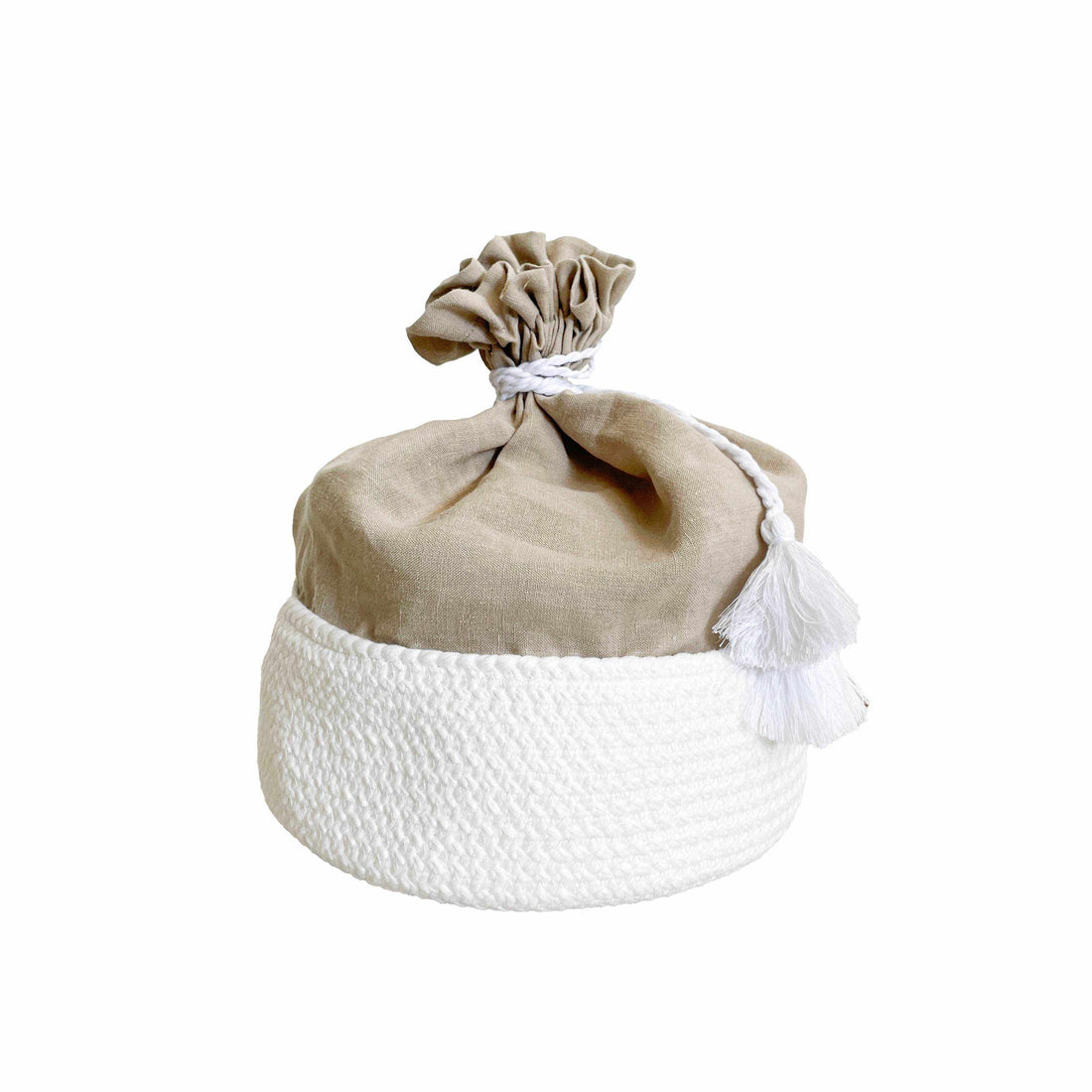 Cesto do pão Linen feito à mão em linho 100% natural, fabricado em Portugal.