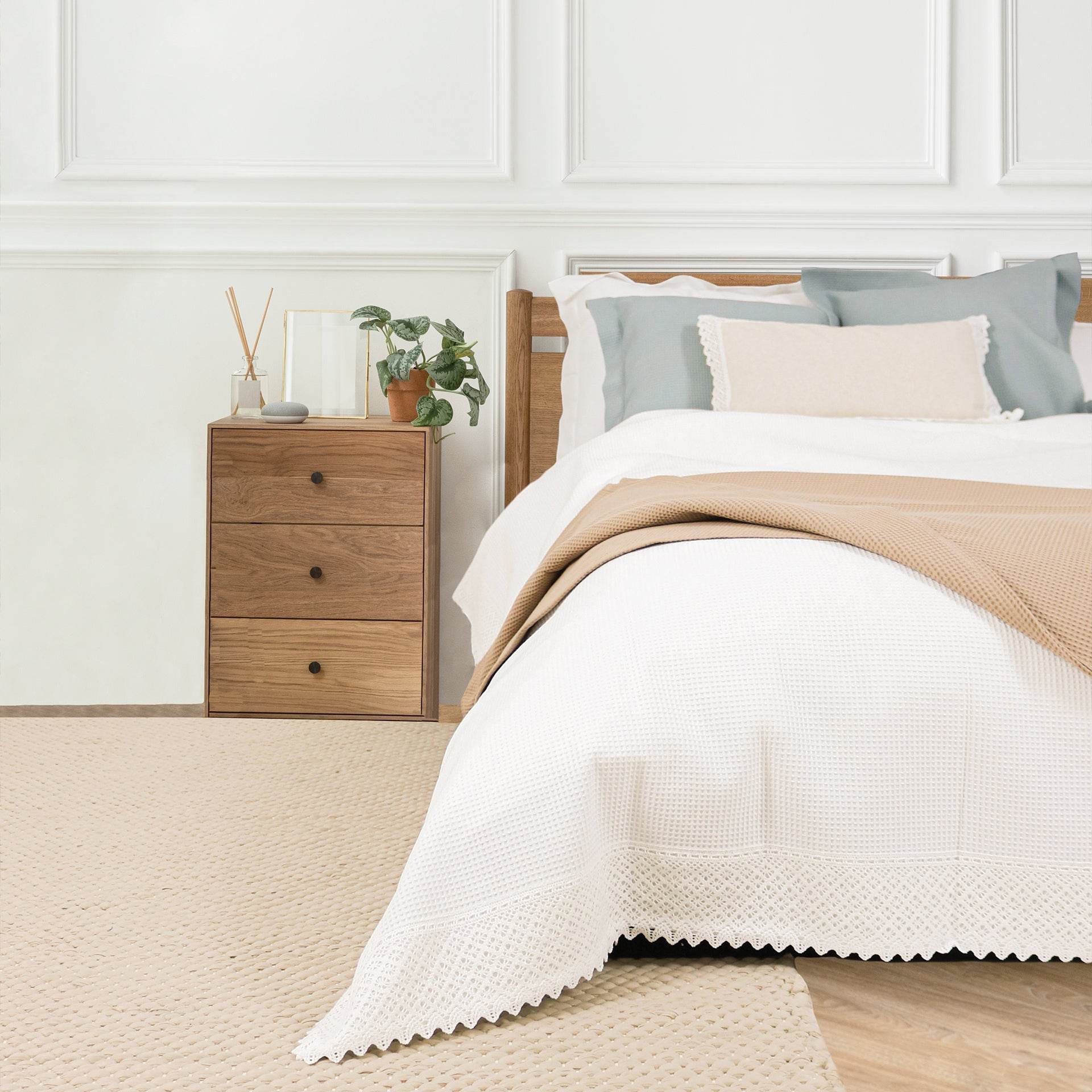 Colcha Favo com Renda - LethesHome