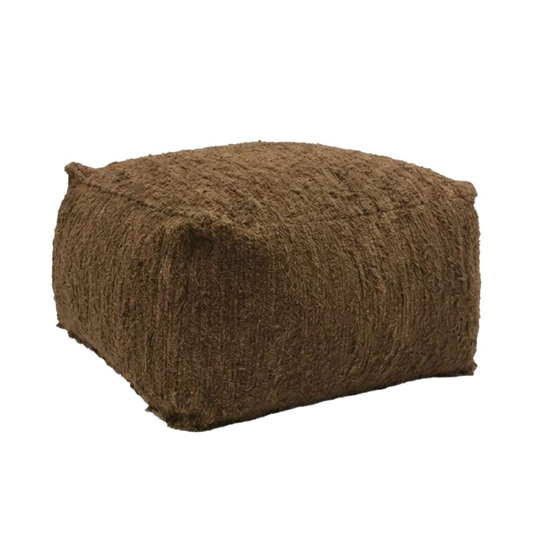 Puff Mara Tingida em algodão reciclado com enchimento e fecho, tecelagem tradicional portuguesa.