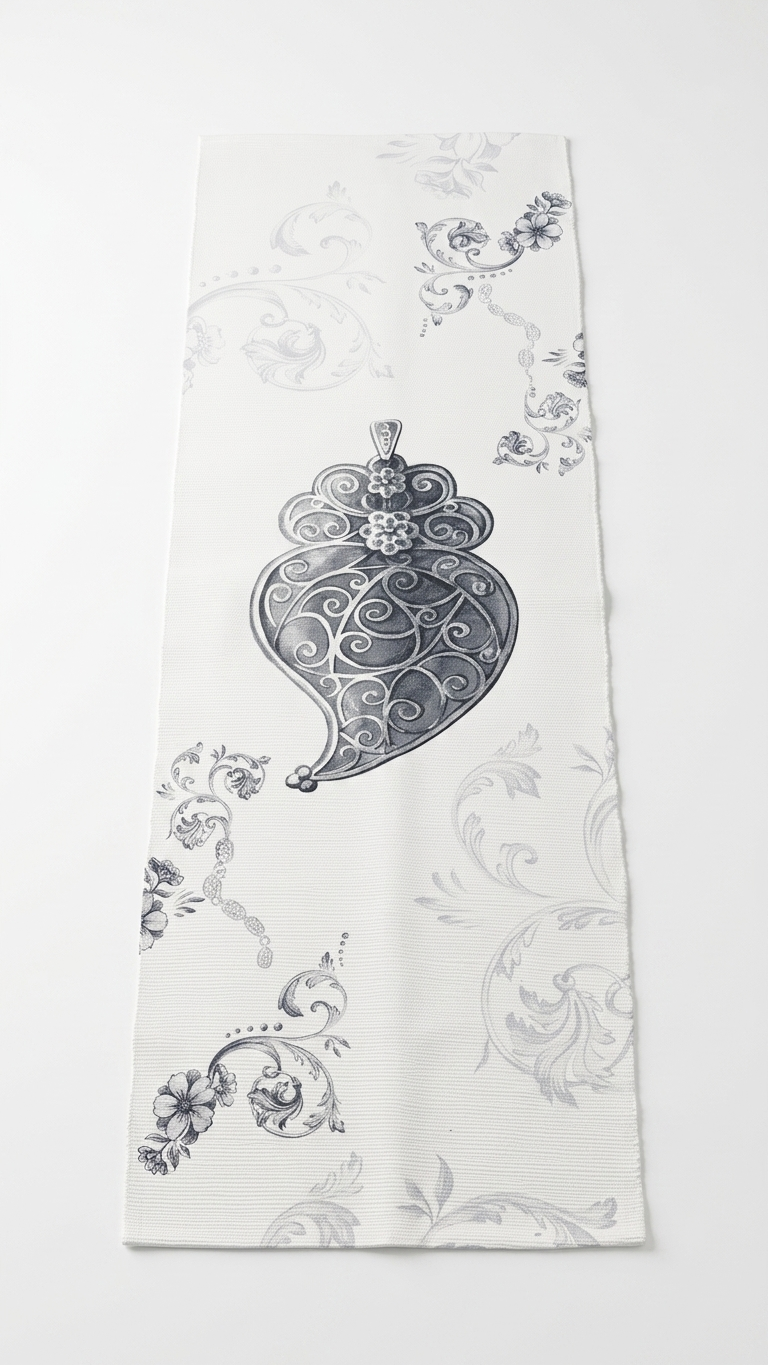 Tapete Alma de Filigrana estampado feito em fibras reutilizadas com tecelagem tradicional português