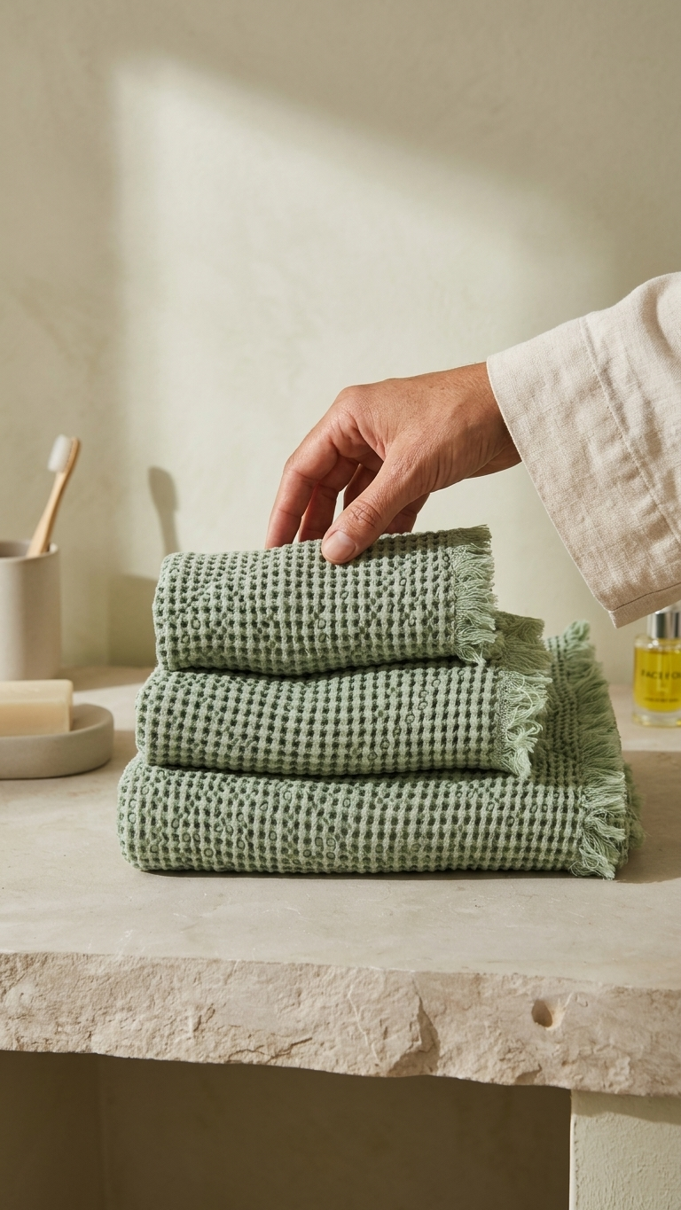 Conjunto de toalhas de banho em algodão 100% com franjas fabricado em Portugal