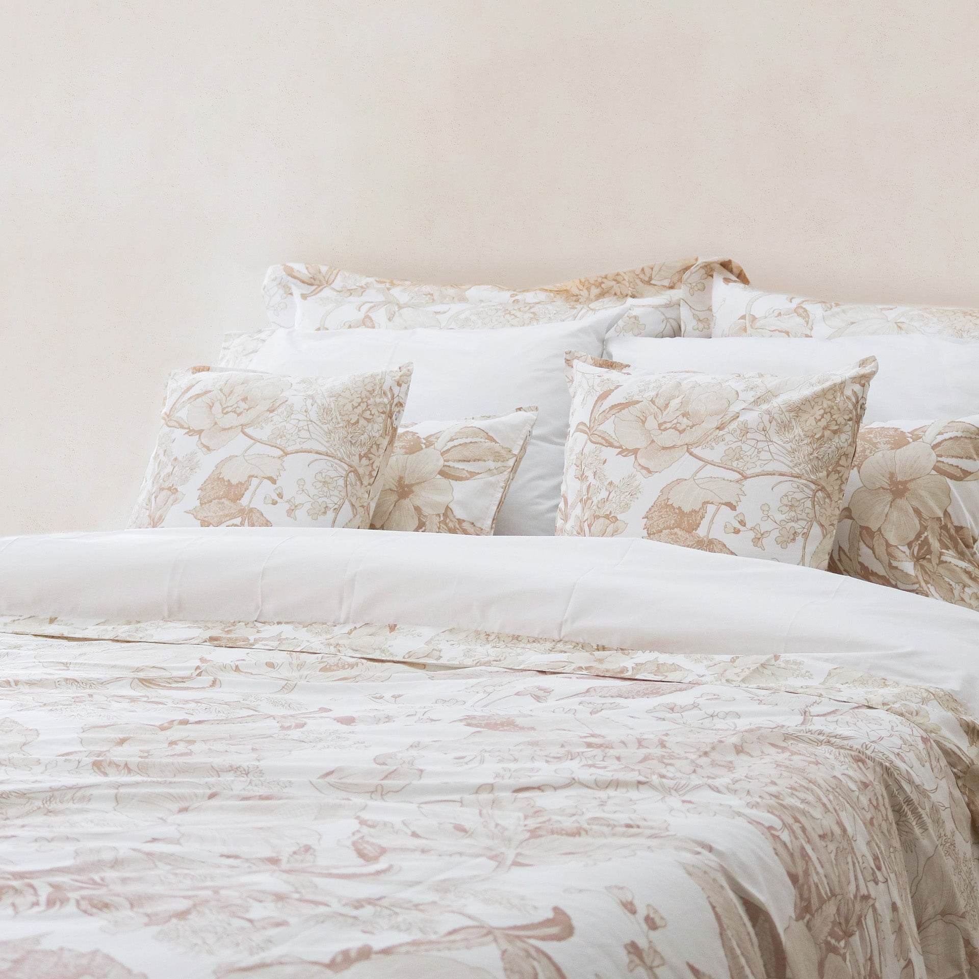 Capa de Edredão Botanique Camel - LethesHome