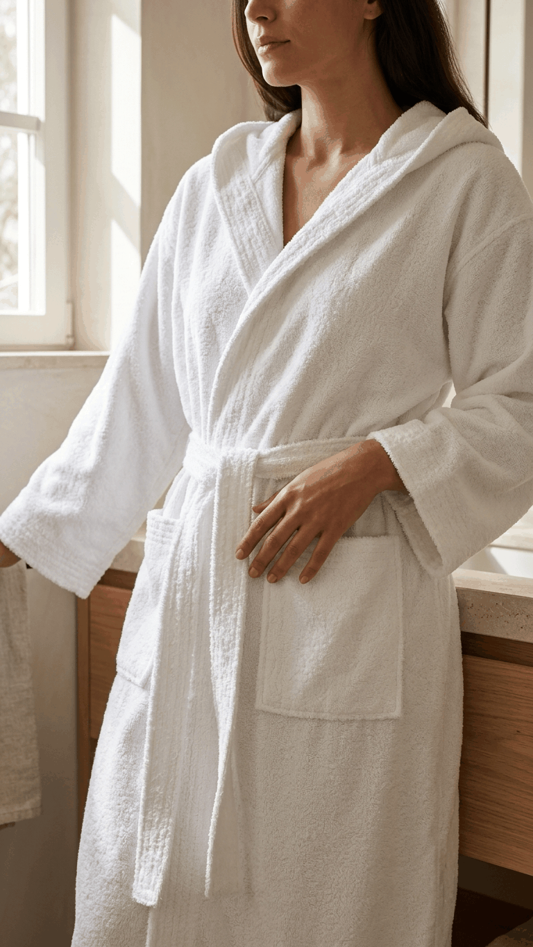 Robe without hood made of 100% cotton, manufactured in Portugal