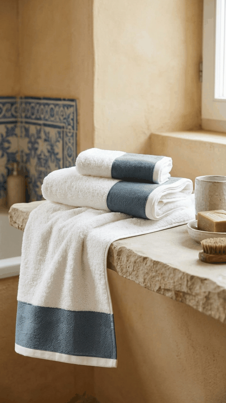 Conjunto de Toalhas de Banho Linho Pure Soft com toalha de banho, toalha de mãos e toalette, 100% algodão e linho, fabricado em Portugal