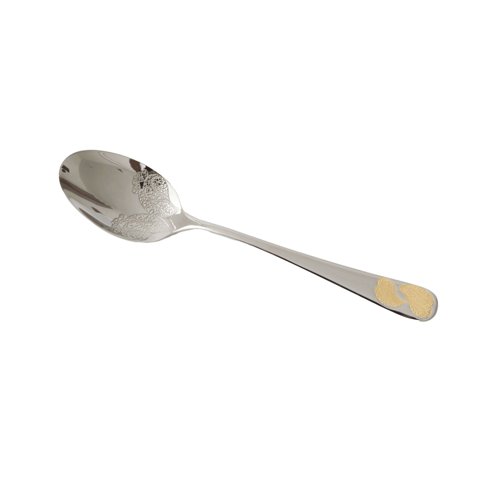 Colher de sopa Vianna com design de coração dourado na ponta