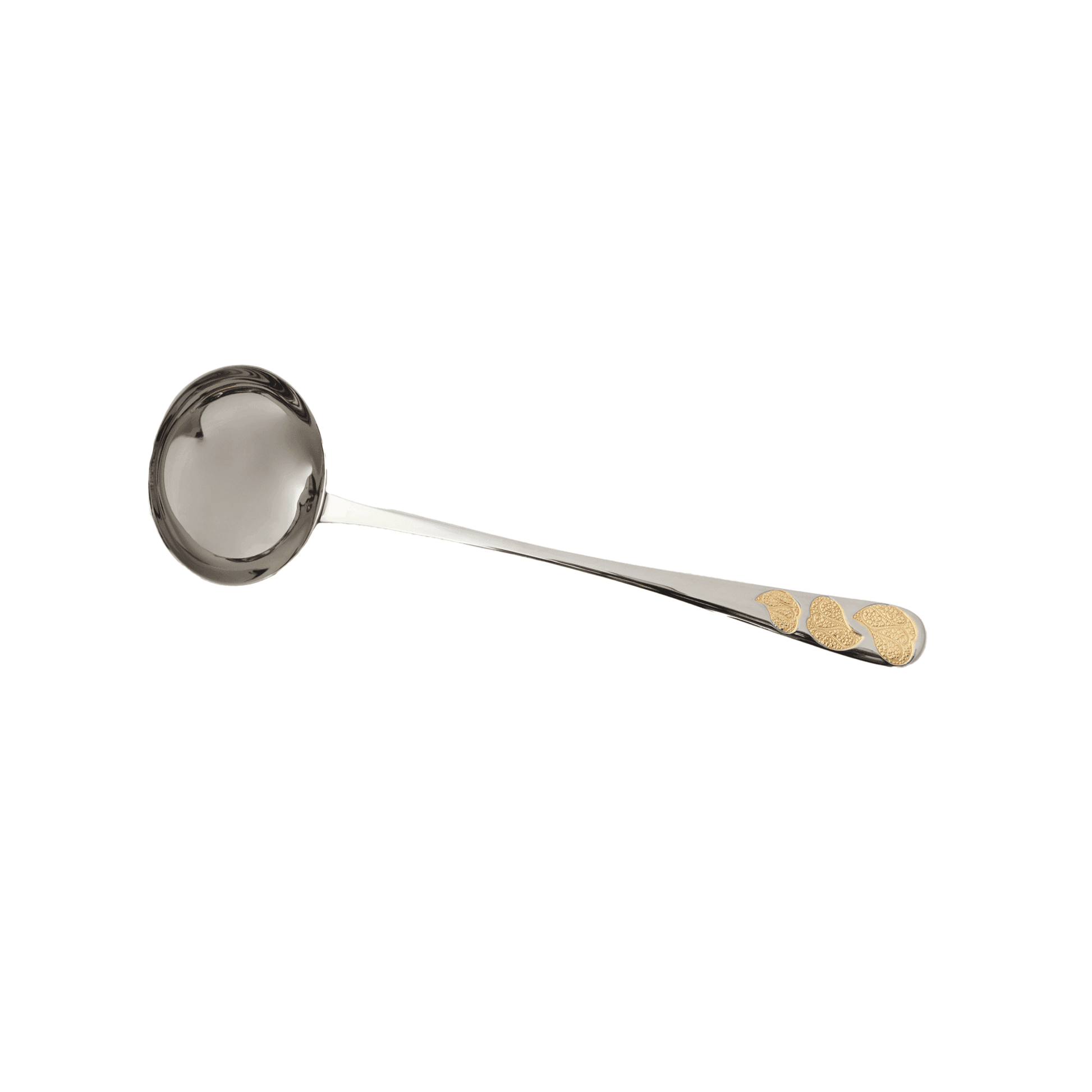 Concha de Terrina Vianna Coração Ouro stainless steel ladle with gold heart details